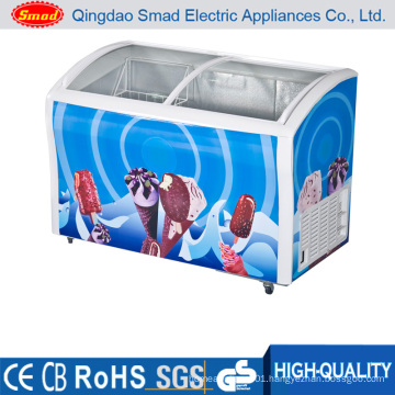 Showcase Refrigerators Small Freezer with Glass Door Chiller Freezer